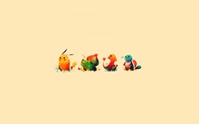 pokemon minimalistic bulbasaur pikachu squirtle sepia backgrounds charmander starter 1920x1080 wa Wallpaper